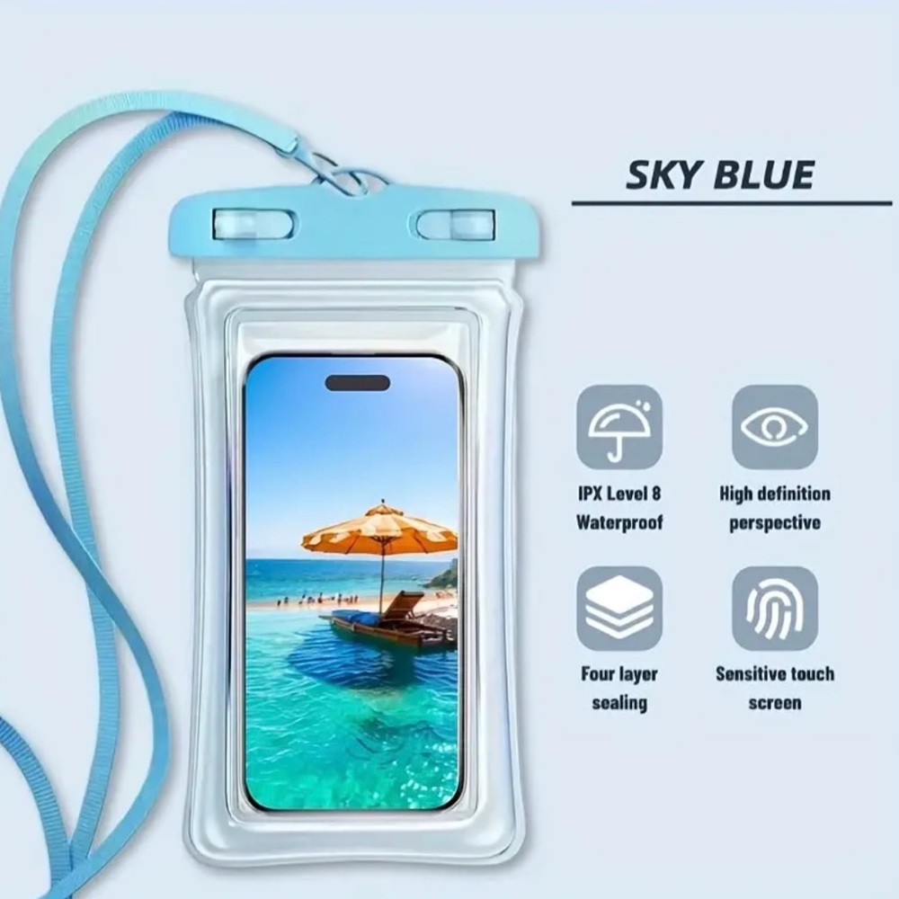 Universal Waterproof Phone Pouch - Blue - Picture 2 of 8